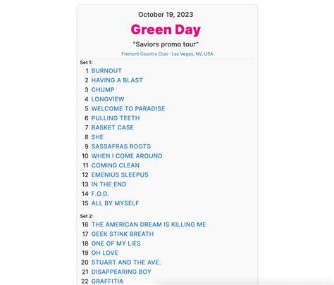 green day setlist fm|Now open: GreenDayLive.fm! .